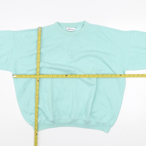 Damart Women’s Mint Green Cotton Blend Pullover Sweatshirt Size 20/22