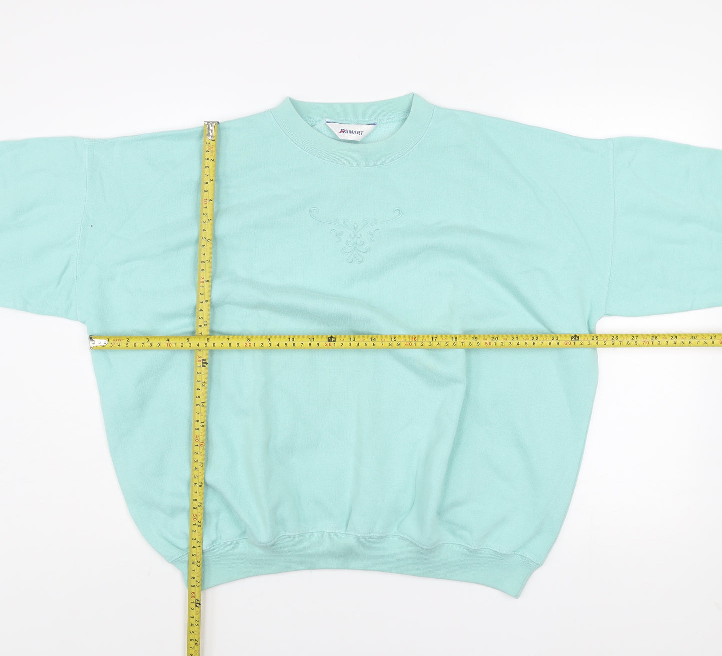 Damart Women’s Mint Green Cotton Blend Pullover Sweatshirt Size 20/22