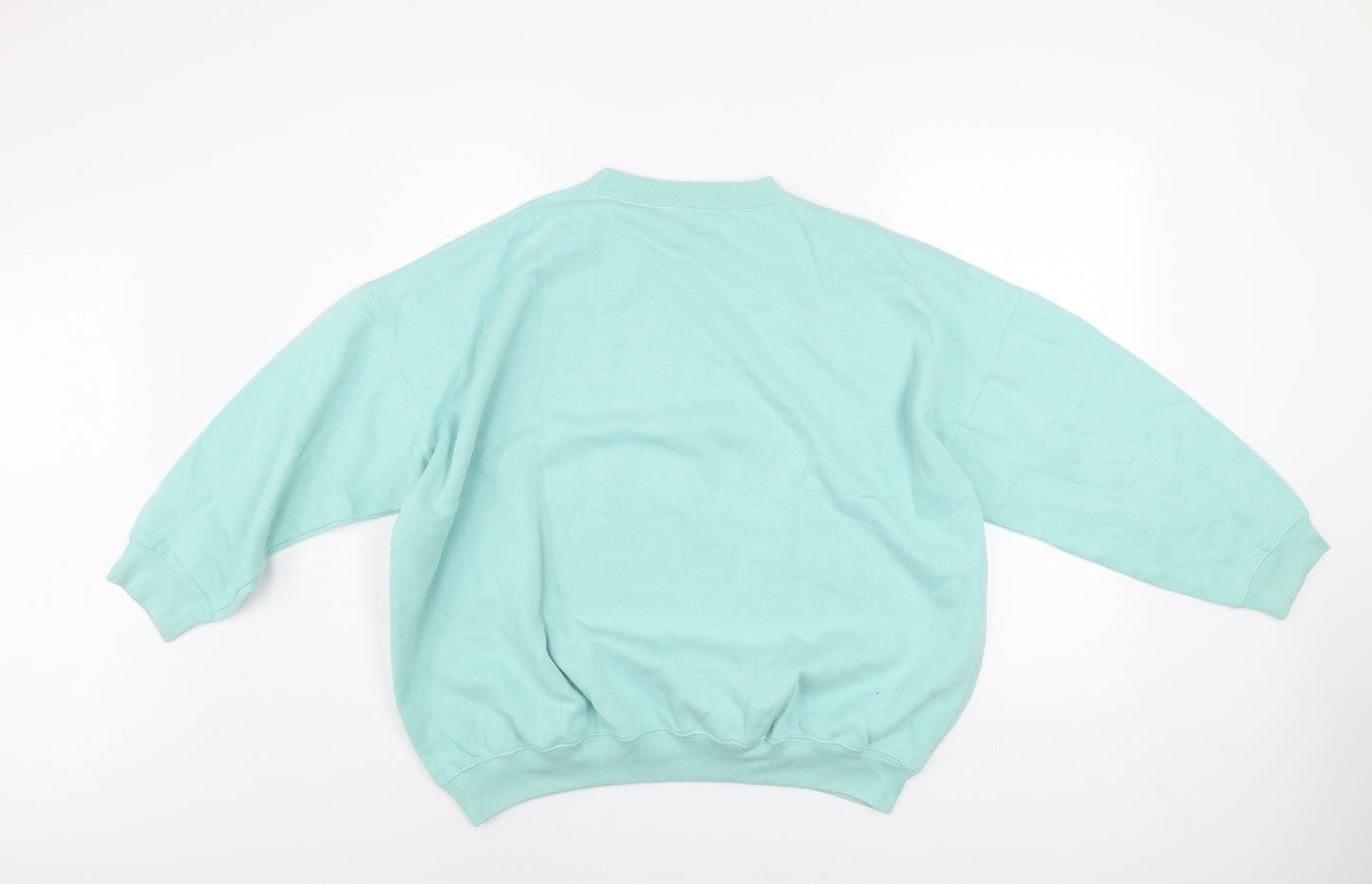Damart Women’s Mint Green Cotton Blend Pullover Sweatshirt Size 20/22