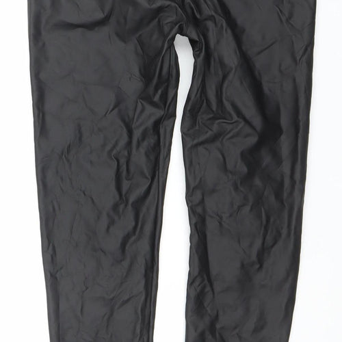 Yu & Me Paris Black Stretch Leather Look Womens Leggings XL/2XL