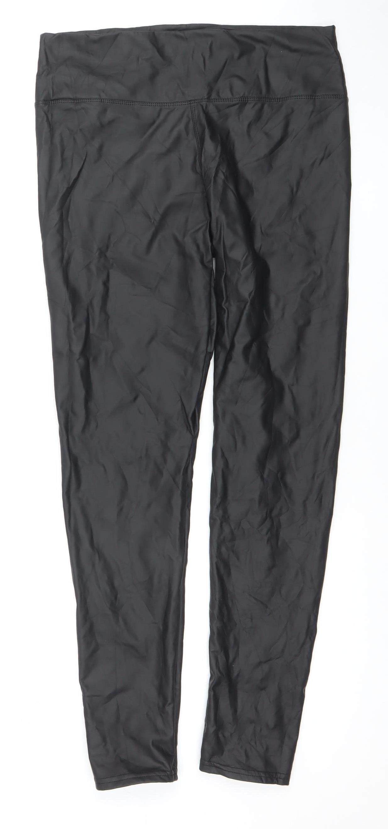 Yu & Me Paris Black Stretch Leather Look Womens Leggings XL/2XL