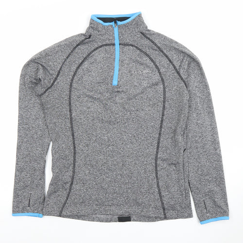 O'Neill Women's Grey 1/4 Zip Pullover Long Sleeve Sweatshirt Size S
