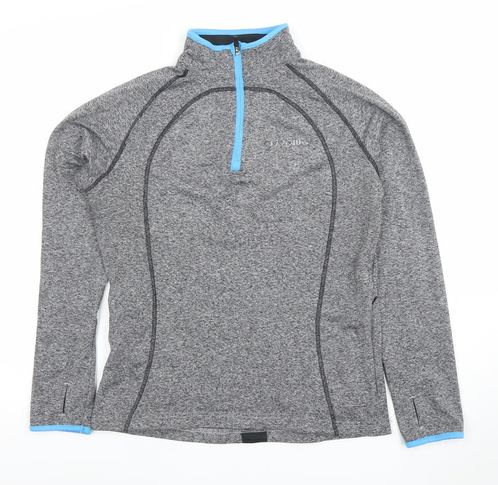 O'Neill Women's Grey 1/4 Zip Pullover Long Sleeve Sweatshirt Size S