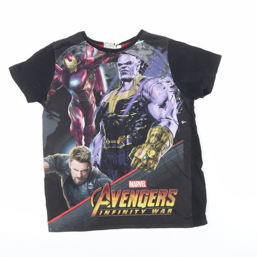 Marvel Avengers Infinity War Boys Black Short Sleeve Graphic T-Shirt 9-10 Years