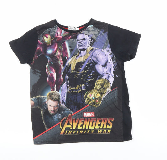 Marvel Avengers Infinity War Boys Black Short Sleeve Graphic T-Shirt 9-10 Years