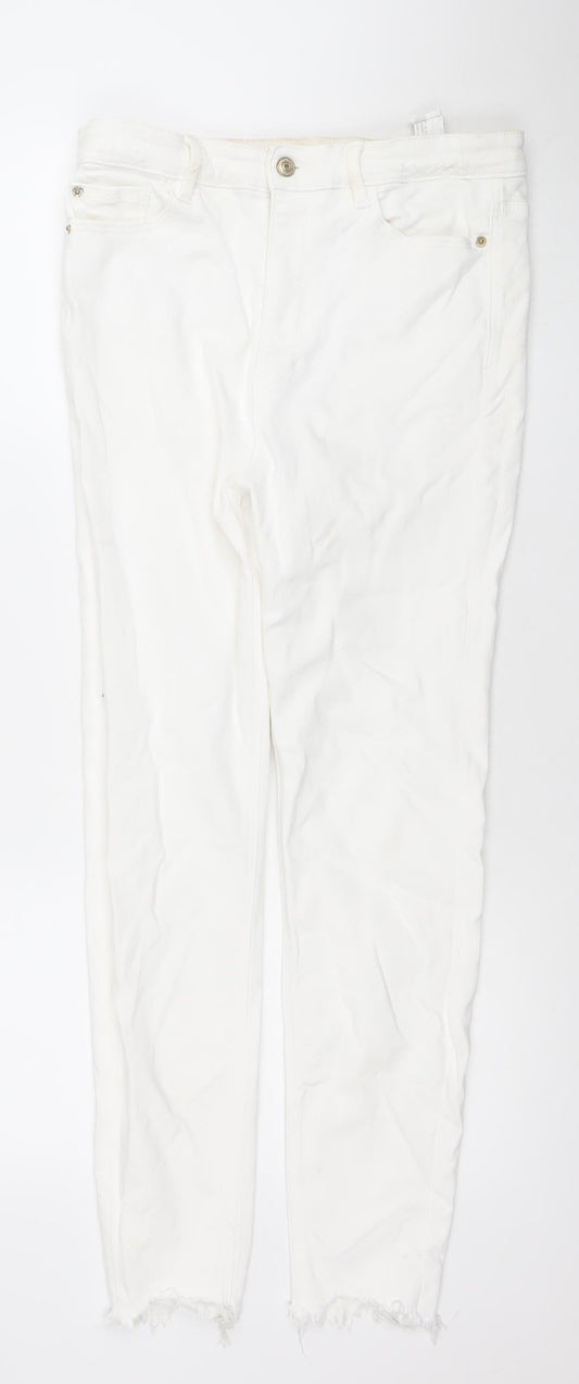Stradivarius Womens White High Waist Skinny Jeans Size 12