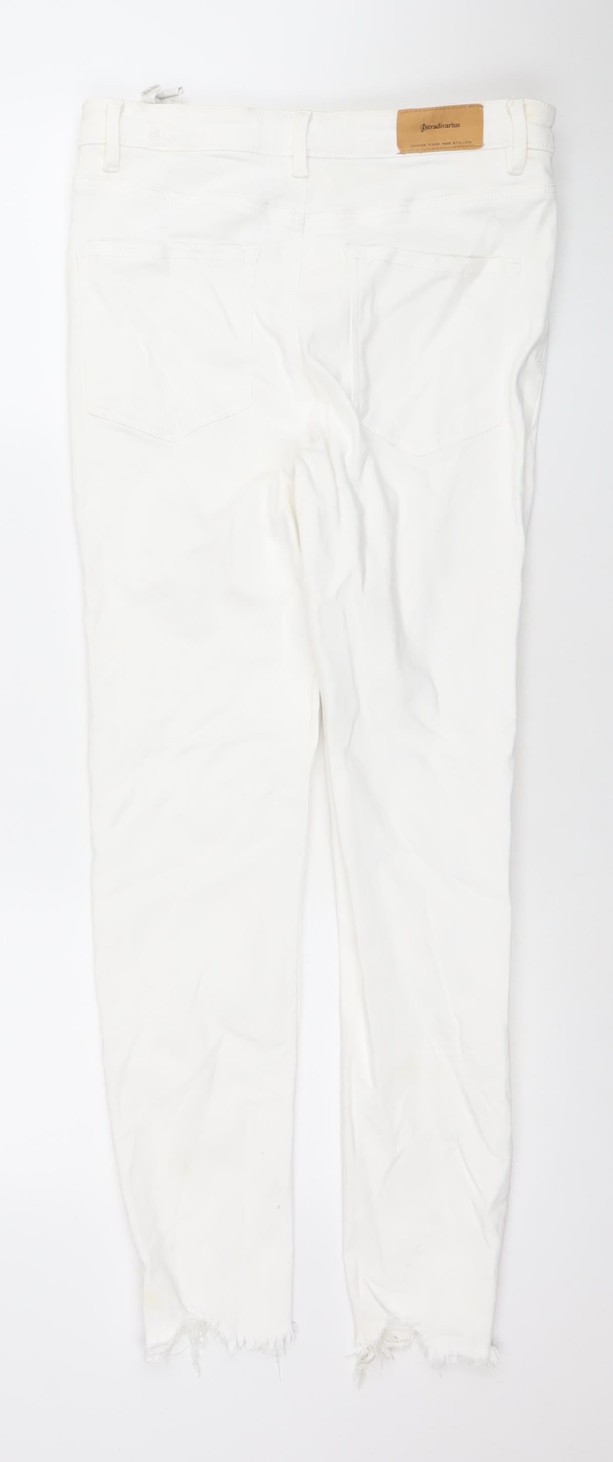 Stradivarius Womens White High Waist Skinny Jeans Size 12