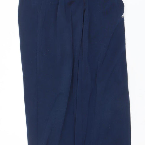 Adidas Boys Blue 7-8 Years Track Pants Quick Dry Elastic Waist Activewear