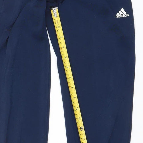 Adidas Boys Blue 7-8 Years Track Pants Quick Dry Elastic Waist Activewear