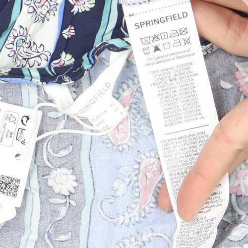 Springfield Women’s Multicoloured Paisley Midi Bohemian Dress Size 14