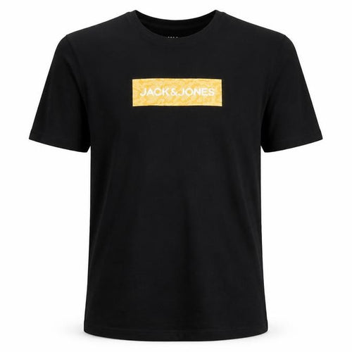 Jack & Jones Men’s Black Logo Graphic Cotton T-Shirt Size L