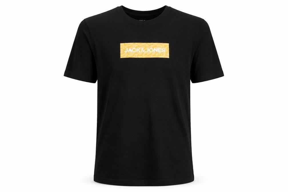 Jack & Jones Men’s Black Logo Graphic Cotton T-Shirt Size L