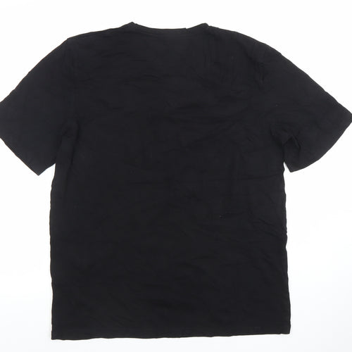 Jack & Jones Men’s Black Logo Graphic Cotton T-Shirt Size L