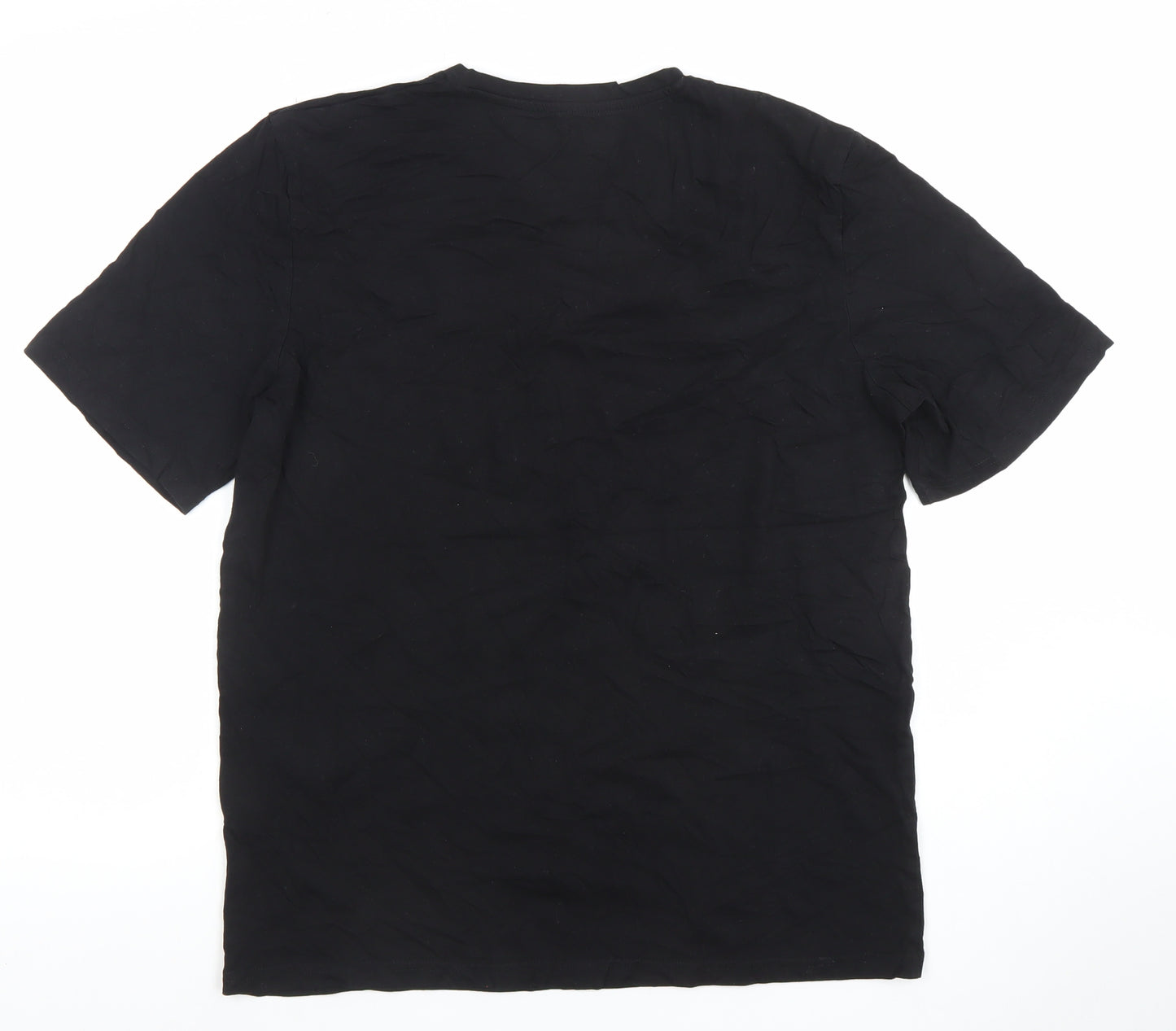 Jack & Jones Men’s Black Logo Graphic Cotton T-Shirt Size L