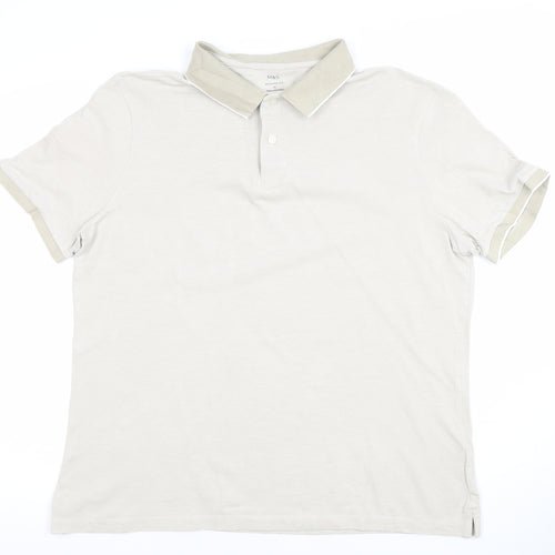 Marks and Spencer Men’s Beige Regular Fit Cotton Polo Shirt XL