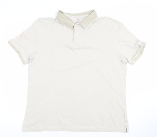 Marks and Spencer Men’s Beige Regular Fit Cotton Polo Shirt XL