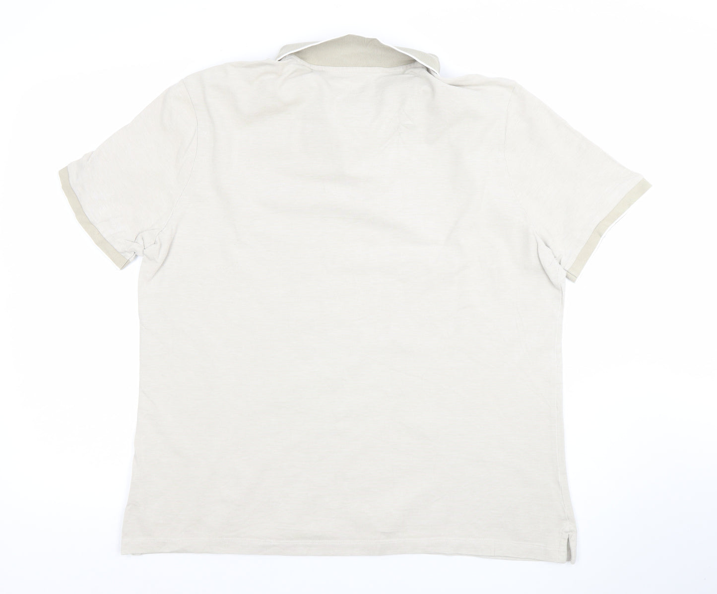 Marks and Spencer Men’s Beige Regular Fit Cotton Polo Shirt XL