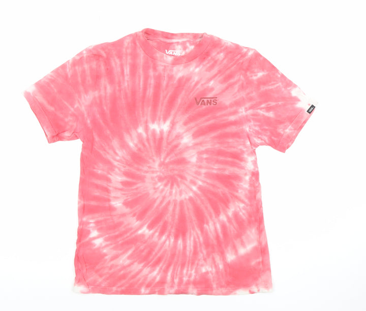 Vans Womens Pink Tie-Dye Classic Fit Cotton T-Shirt Size S