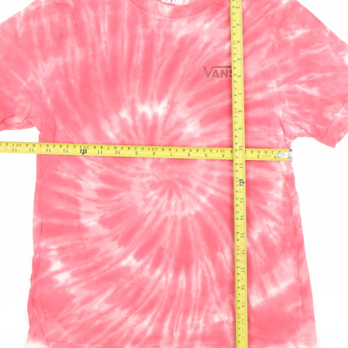 Vans Womens Pink Tie-Dye Classic Fit Cotton T-Shirt Size S