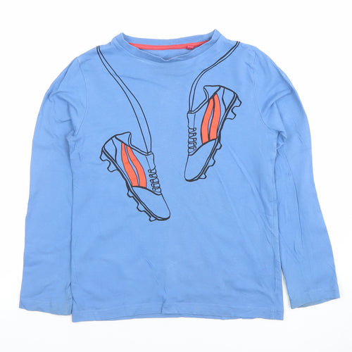 Boden Boys Blue Long Sleeve Graphic Football T-Shirt 9 Years Cotton