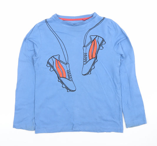 Boden Boys Blue Long Sleeve Graphic Football T-Shirt 9 Years Cotton