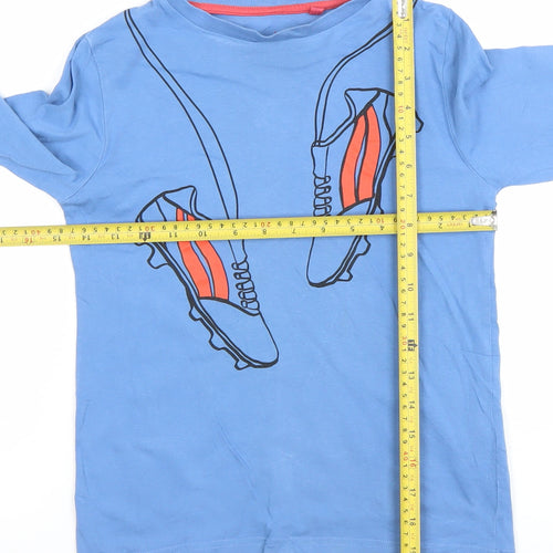 Boden Boys Blue Long Sleeve Graphic Football T-Shirt 9 Years Cotton