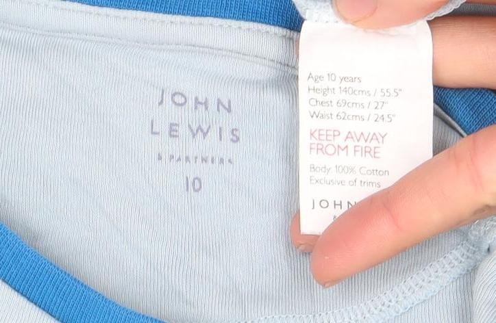 John Lewis Boys Blue Protect Wildlife Graphic Long Sleeve Cotton T-Shirt 10 Years