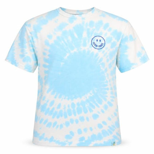 Next Men Blue Tie-Dye Good Vibes Crew Neck T-Shirt Size L