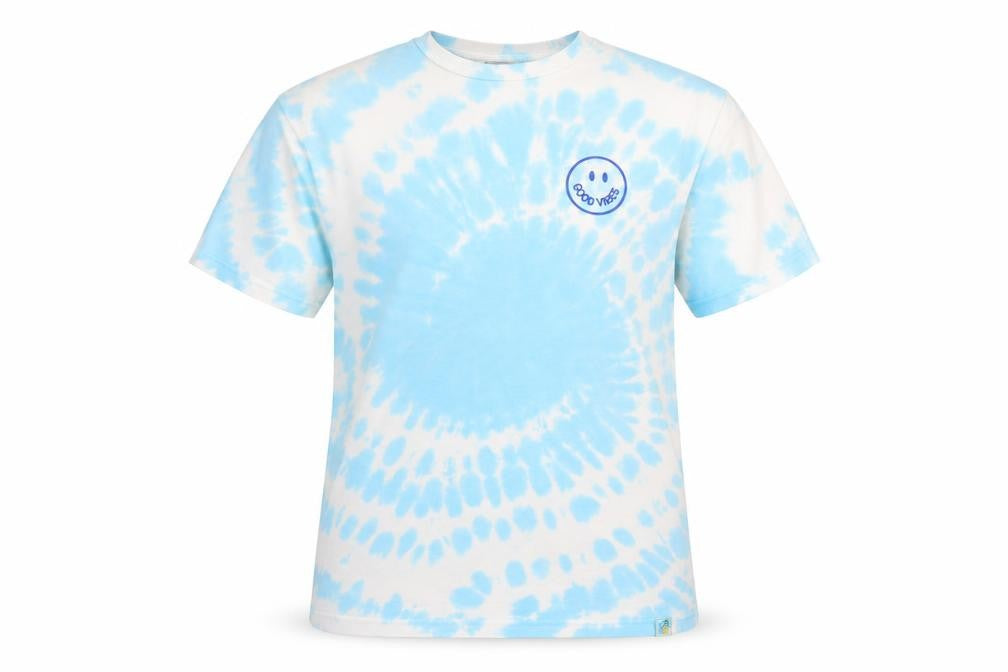 Next Men Blue Tie-Dye Good Vibes Crew Neck T-Shirt Size L