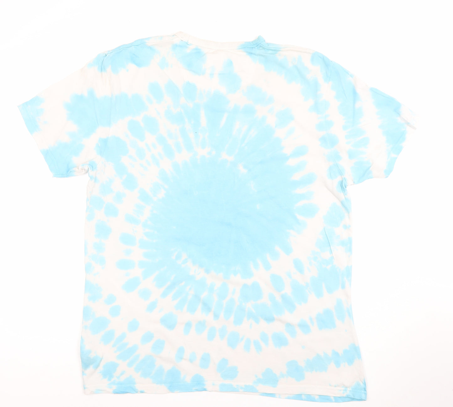 Next Men Blue Tie-Dye Good Vibes Crew Neck T-Shirt Size L