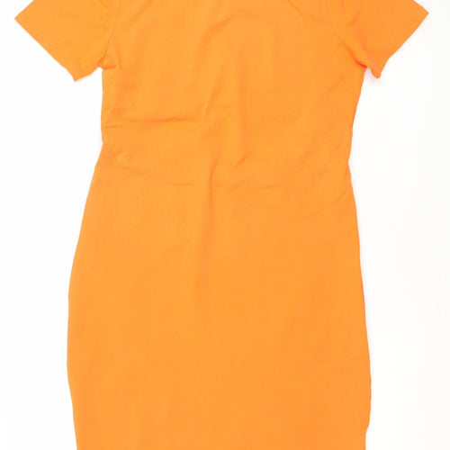 Oliver Bonas Women's Orange Cotton Stretch T-Shirt Dress Size 10