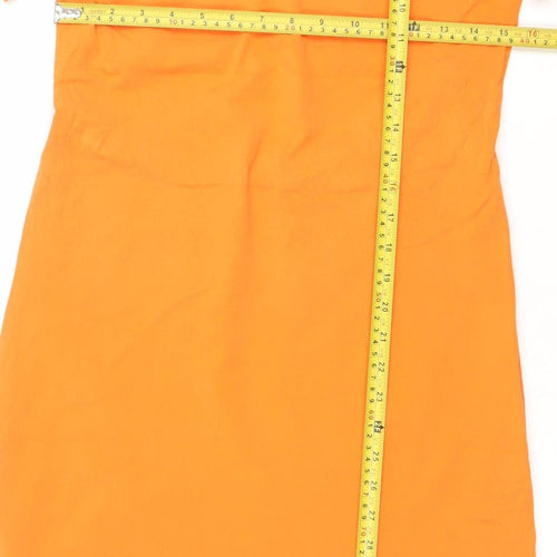 Oliver Bonas Women's Orange Cotton Stretch T-Shirt Dress Size 10