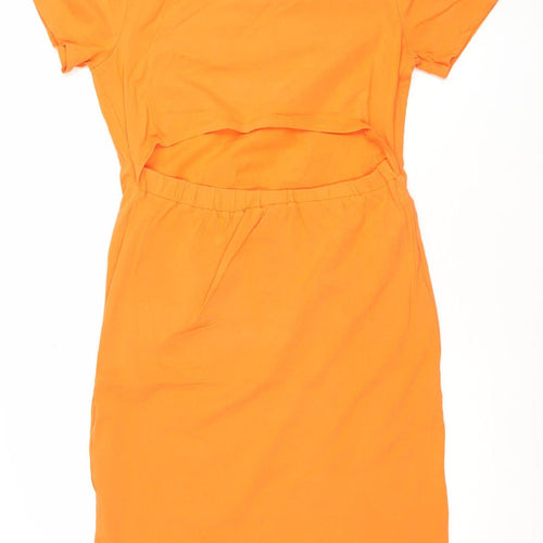 Oliver Bonas Women's Orange Cotton Stretch T-Shirt Dress Size 10