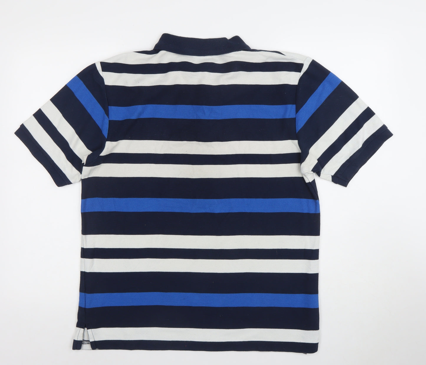 Lonsdale Men’s Blue Striped Polo Shirt Size L Short Sleeve Regular Fit