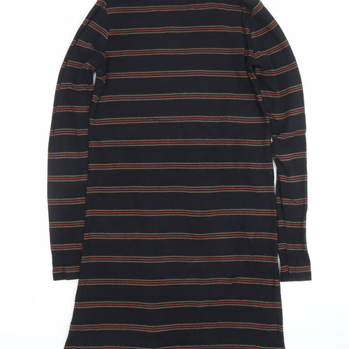 PULL&BEAR Women’s Black Striped Long Sleeve T-Shirt Dress Size S