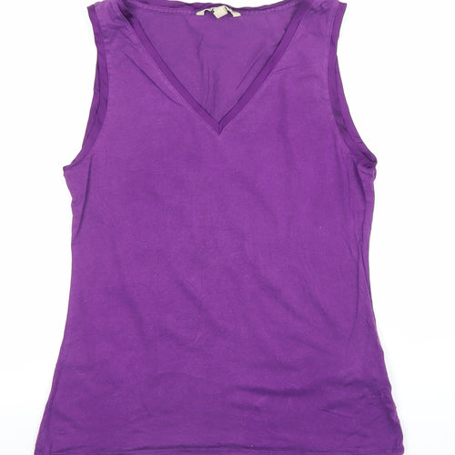 Banana Republic Women's Purple V-Neck Sleeveless Tank Top Size S