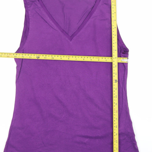 Banana Republic Women's Purple V-Neck Sleeveless Tank Top Size S