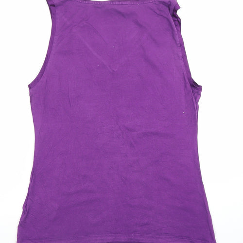 Banana Republic Women's Purple V-Neck Sleeveless Tank Top Size S