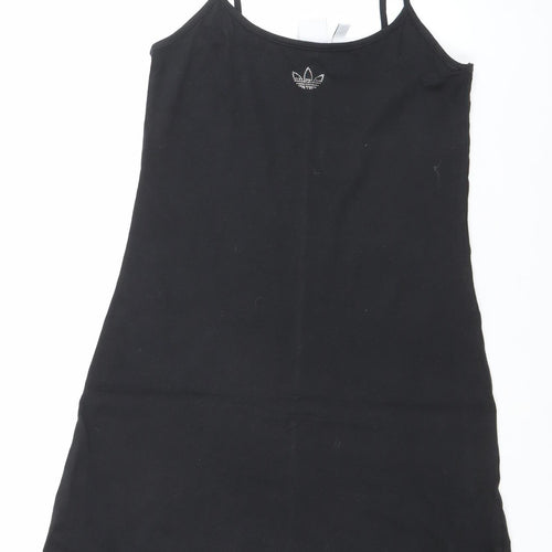 adidas Women Black Slip Jersey Mini Dress Size 8