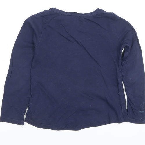 H&M Girls Navy Long Sleeve Frozen Elsa Graphic T-Shirt 4-6 Years