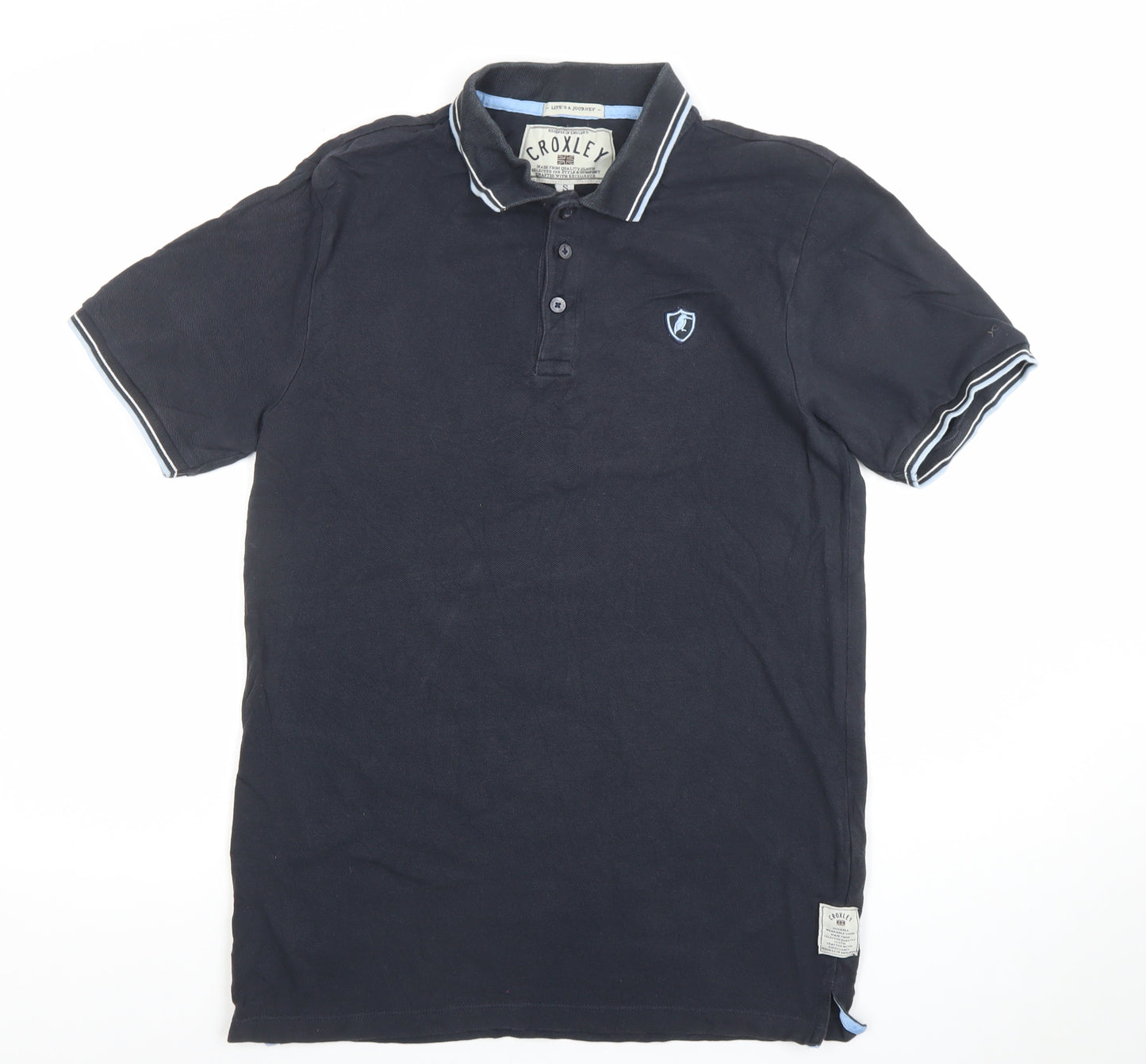 Croxley Men's Black Cotton Polo Shirt Size S Classic Fit