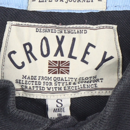 Croxley Men's Black Cotton Polo Shirt Size S Classic Fit