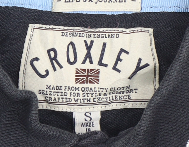 Croxley Men's Black Cotton Polo Shirt Size S Classic Fit