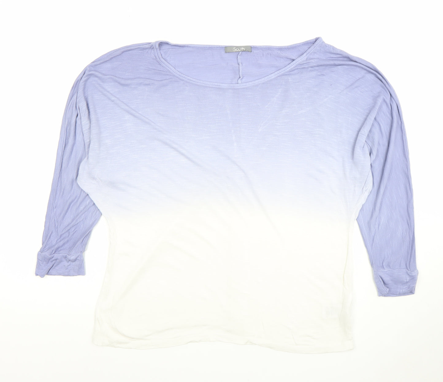 South Women’s Blue Ombre Long Sleeve Viscose T-Shirt Size 10