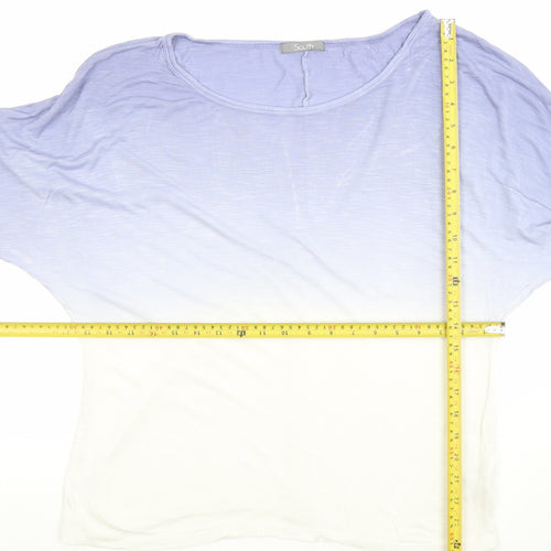 South Women’s Blue Ombre Long Sleeve Viscose T-Shirt Size 10