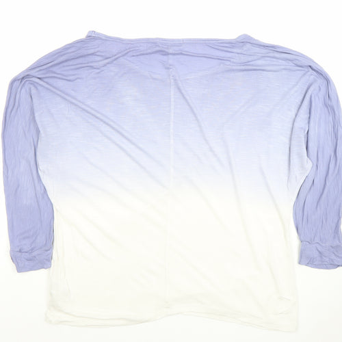 South Women’s Blue Ombre Long Sleeve Viscose T-Shirt Size 10