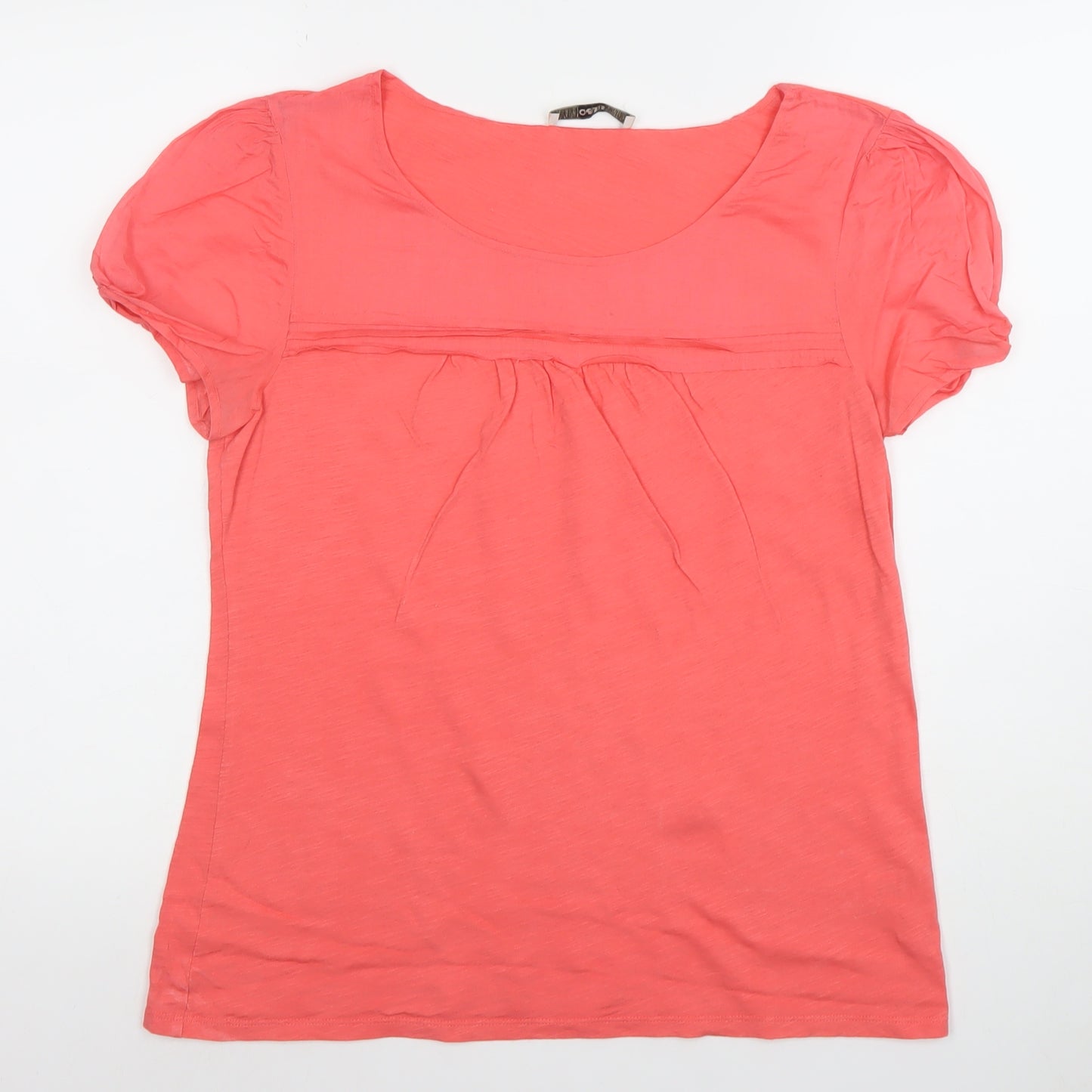 Oasis Women's Pink Cotton Scoop Neck Short Sleeve T-Shirt L