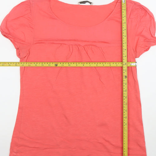 Oasis Women's Pink Cotton Scoop Neck Short Sleeve T-Shirt L