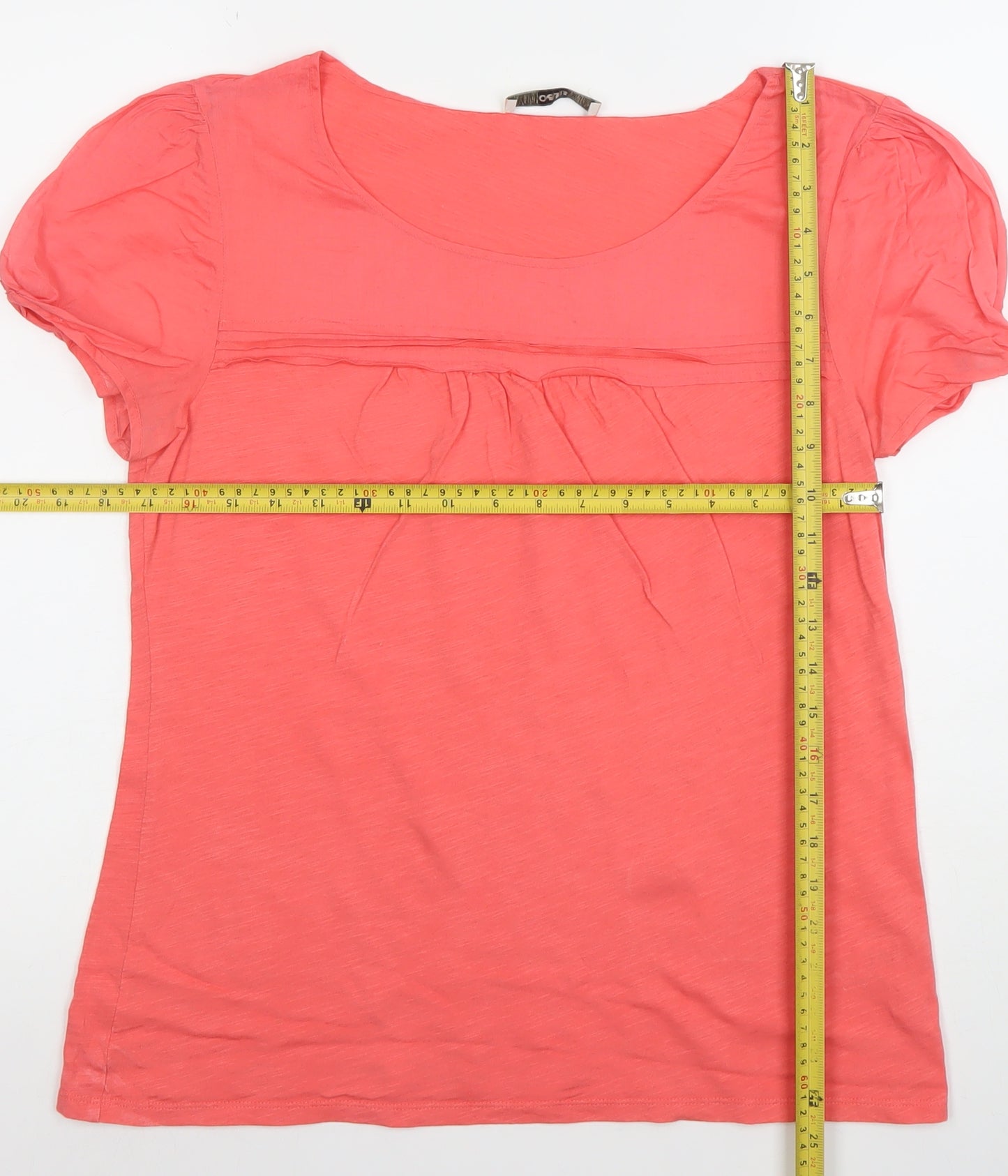 Oasis Women's Pink Cotton Scoop Neck Short Sleeve T-Shirt L