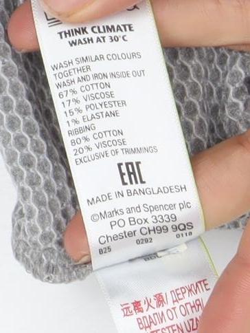 Marks and Spencer Boys Grey Polo Shirt 9-10 Years Short Sleeve Cotton Blend